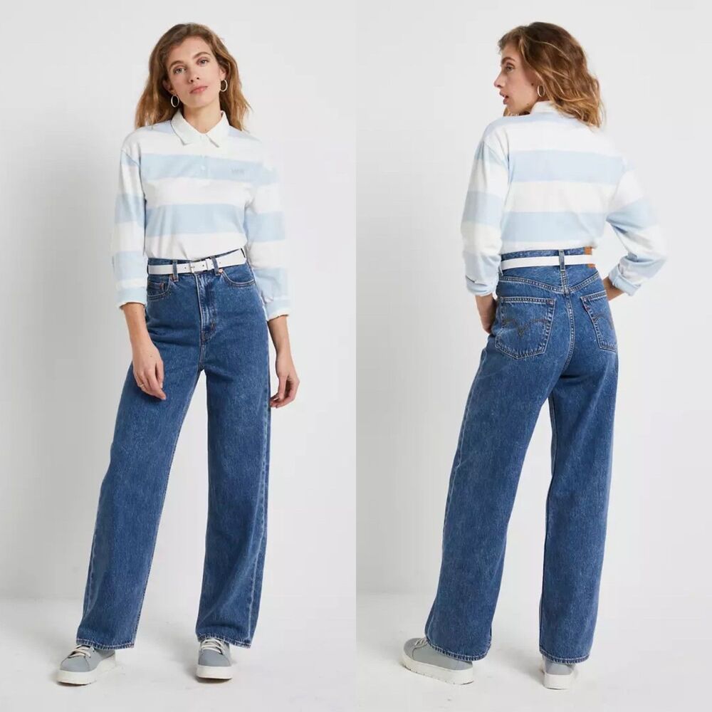 Levi's Blue Straight Leg Jeans for Women